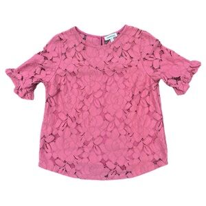 Monteau | Rose Short Sleeve Lace Blouse